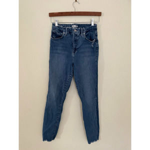 Good American Good Legs Jeans Women 10/30 Blue Stretch Distressed Zip Fly FLAW